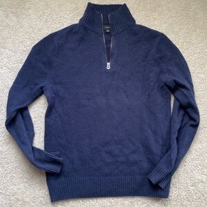 J.Crew Men’s Quarter Zip Sweater Navy Blue | Size Small | Classic Workwear